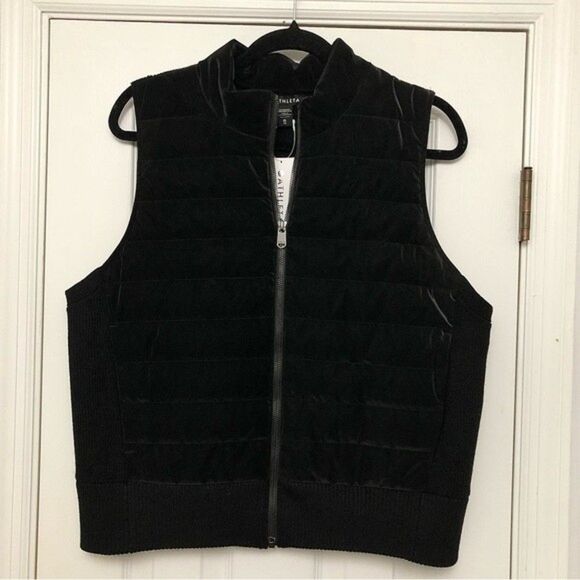Athleta Vest Hanover Hybrid Puffy Puffer Full Zip Black NWT 1X - Picture 6 of 7